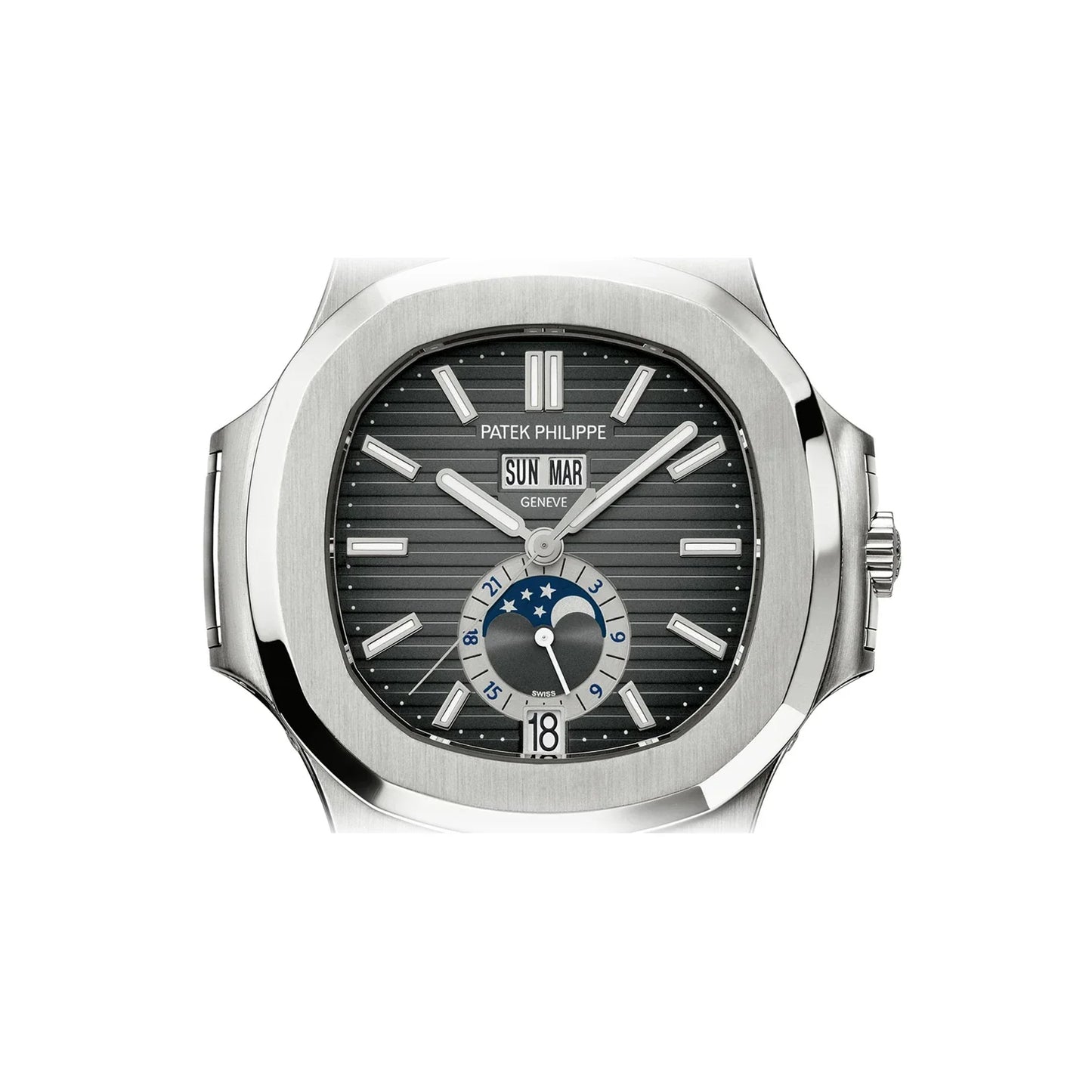 Nautilus Black Strap Stainless Steel
