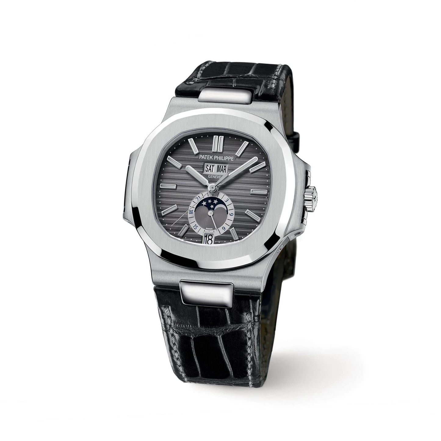 Nautilus Black Strap Stainless Steel