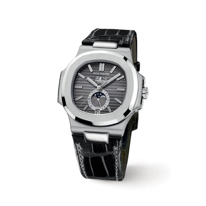 Nautilus Black Strap Stainless Steel