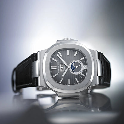 Nautilus Black Strap Stainless Steel