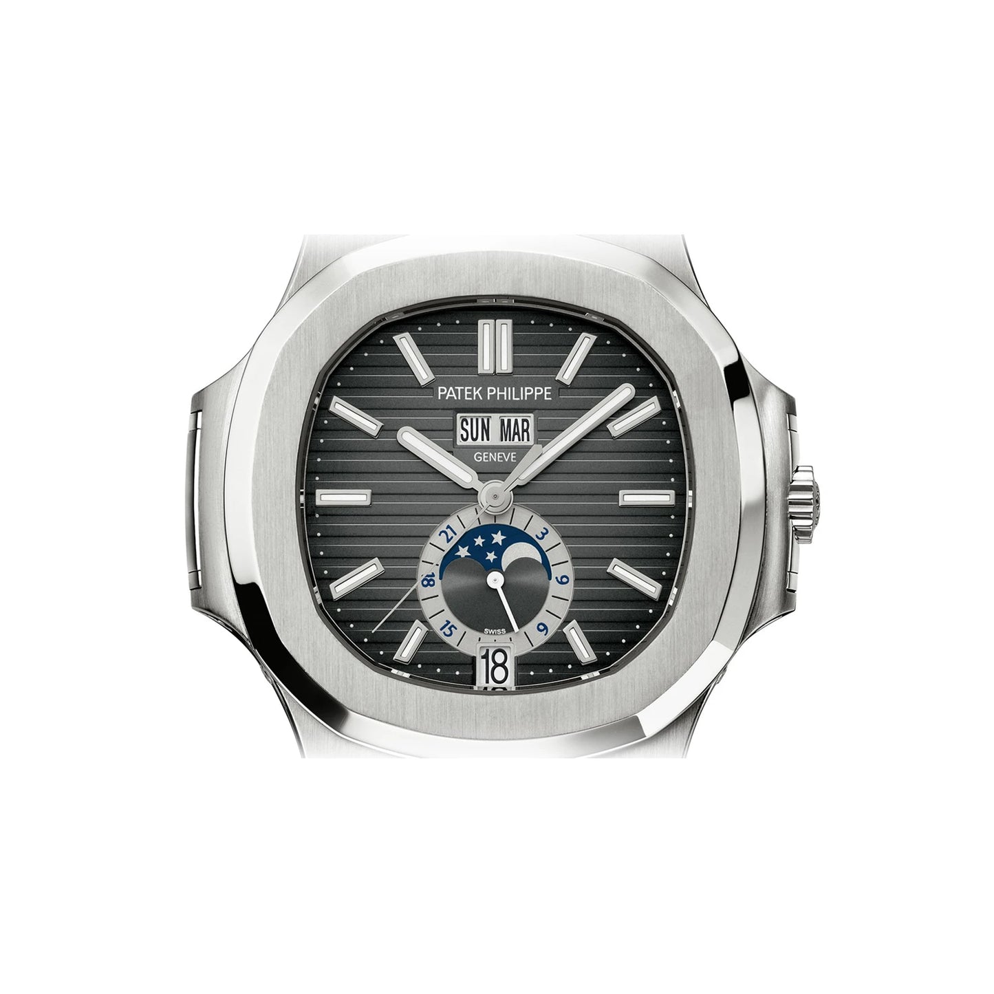 Nautilus Black Strap Stainless Steel