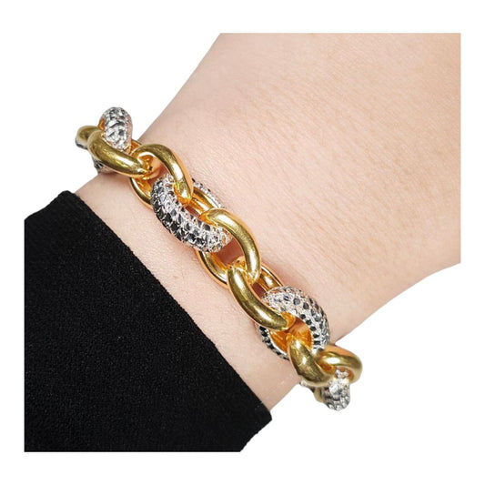 Gelang Sauh Oval Diamond Cut Chrome