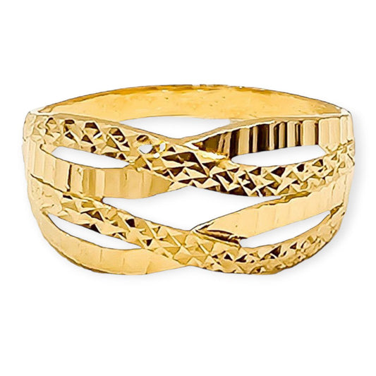 Cincin Emas Silang Double